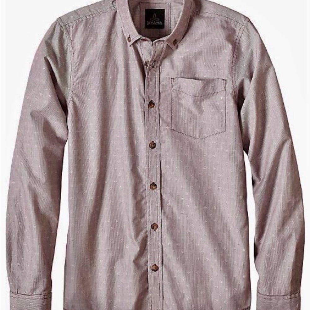 Prana Reinhold Shirt Eggplant Striped
